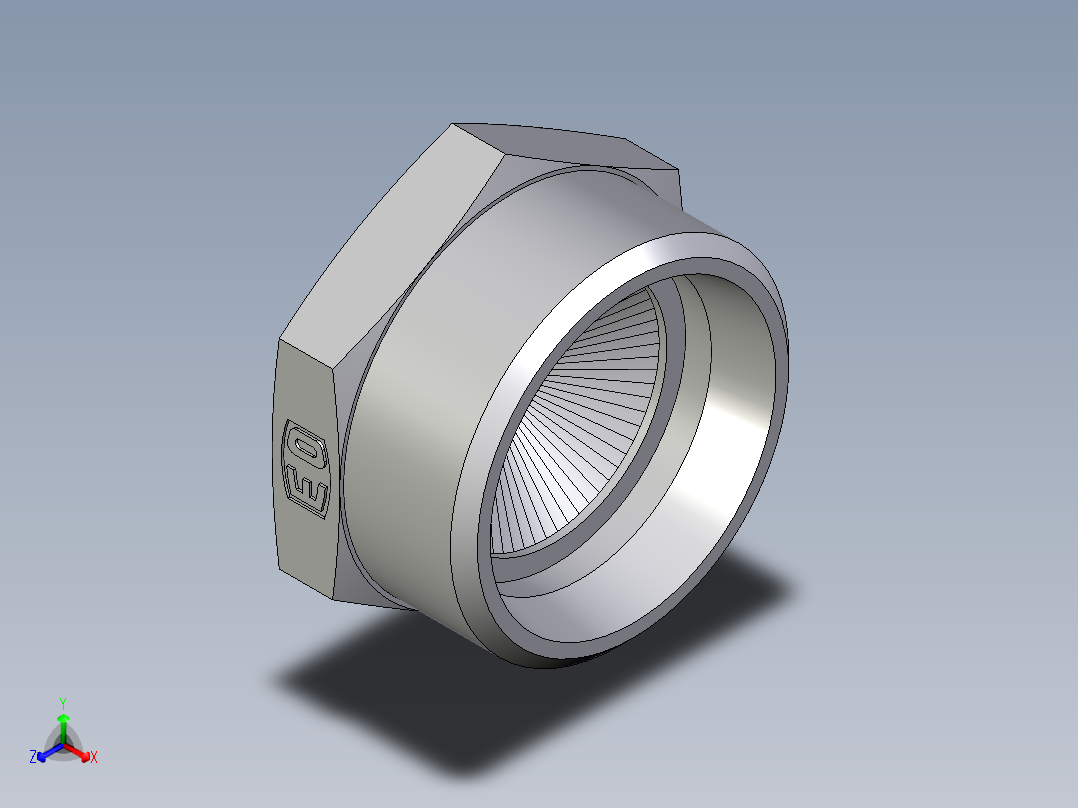 卡套式工业通用硬管接头EO_Blanking_plug_for_tube_ends_ROV35LCFX正等轴测图
