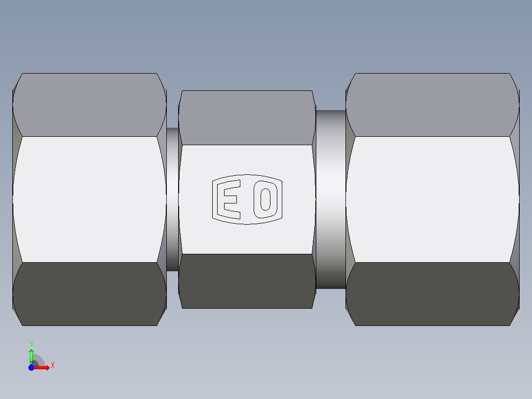 卡套式工业通用硬管接头EO_Distance_piece_adapter_DA10S71前视图