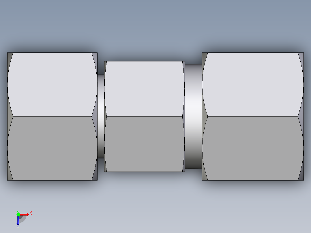 卡套式工业通用硬管接头EO_Distance_piece_adapter_DA10S71俯视图