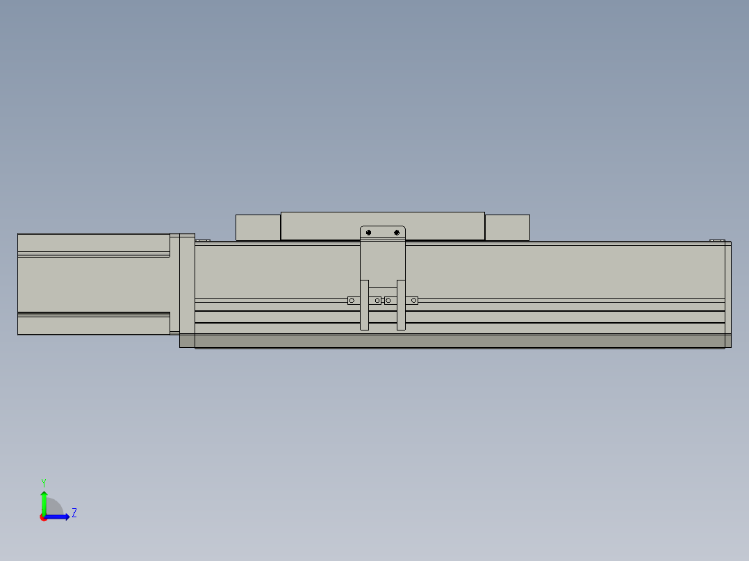 直线模组LHC17-S100-M设计图纸左视图