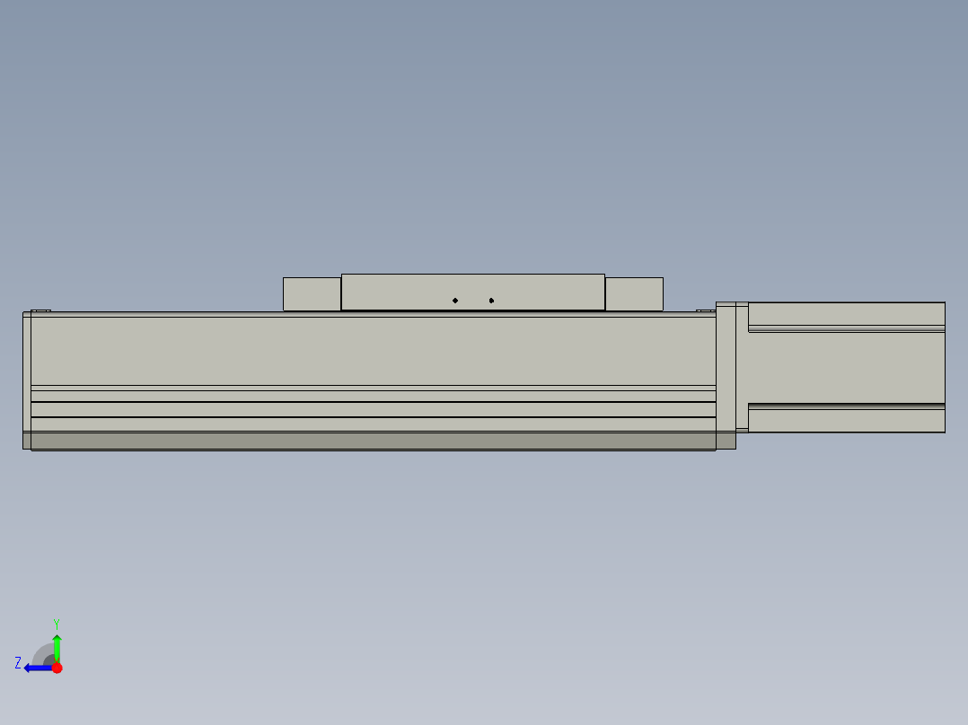 直线模组LHC17-S100-M设计图纸右视图