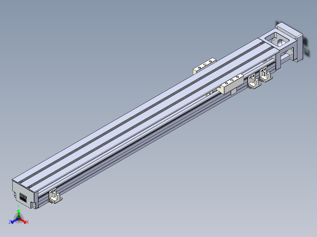 TPA-KNR-60E-1205C-L550A1-M-P40-N3线性模块铝制底座正等轴测图