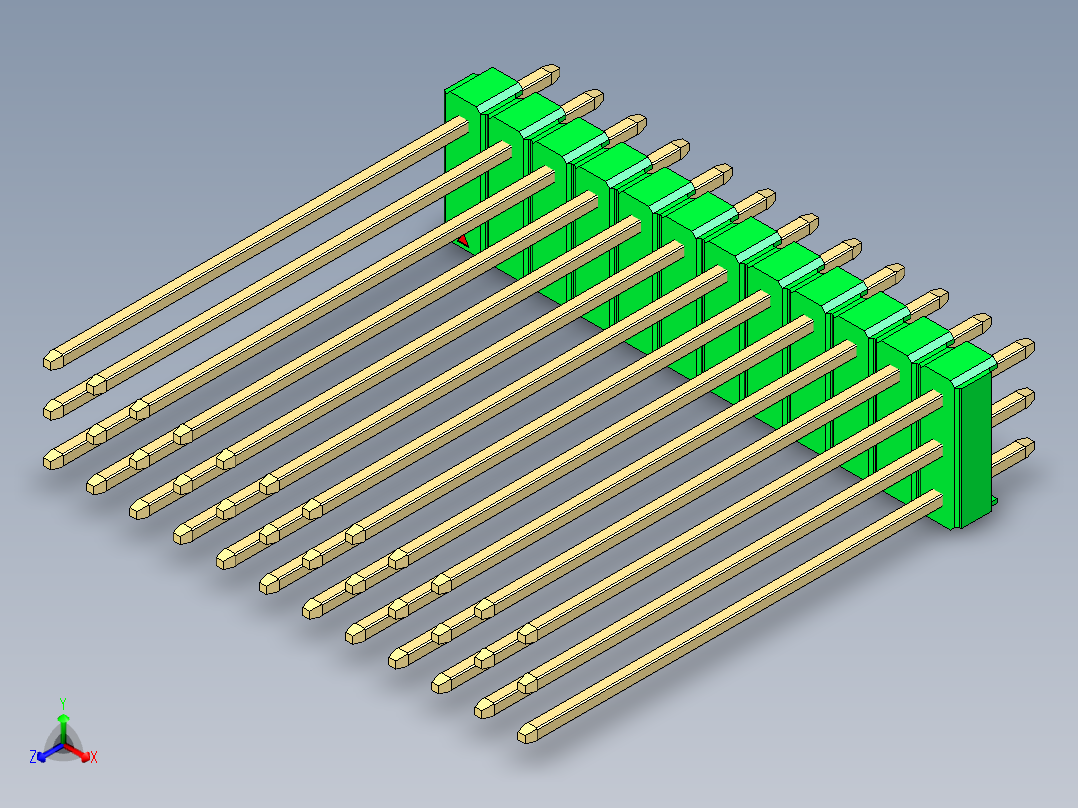 彩色公头100mil（2.54mm）系列-DS1021_green_3x12p_100mil_Type43_rev1.0