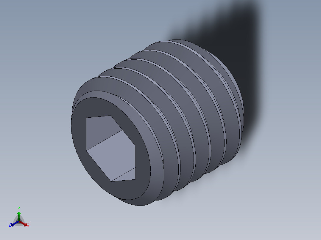 UNC 平头紧定螺钉-UNC SET SCREW 0.500 x0.500.SLDPRT正等轴测图