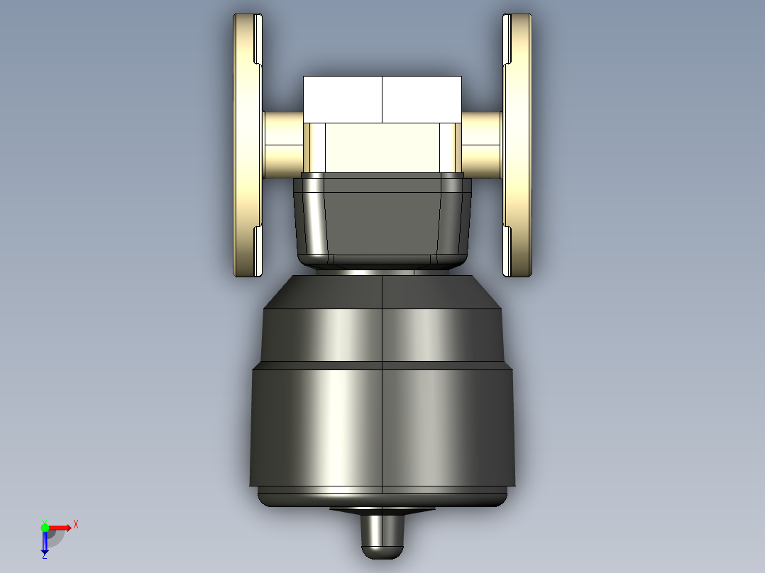 10DKOAMCP DA 气动隔膜阀双作用，固定法兰，钻孔ANSI B16.5条款150 FF PP-H俯视图