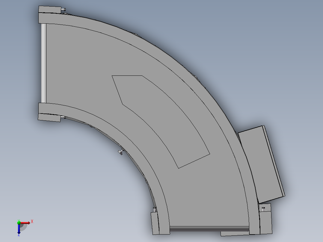 90度弯机俯视图