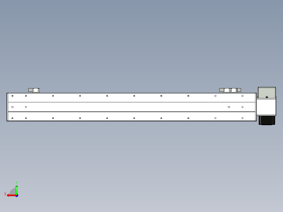 同步带滑台-半封闭B10H-L45-S700-RU-P40-D3后视图