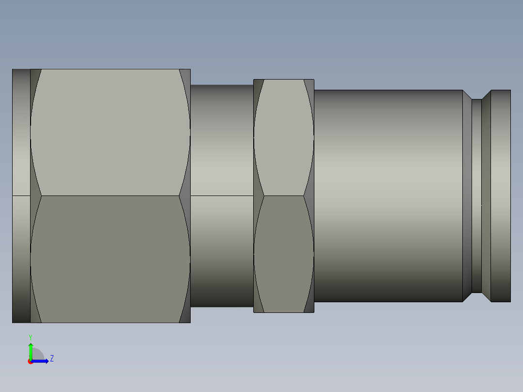 卡套式工业通用硬管接头20-16_trbu-s左视图