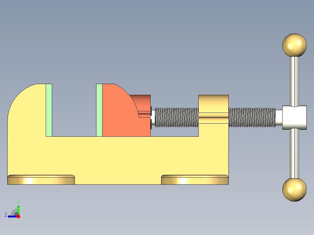 2023.02月-机用虎钳creo6.0右视图