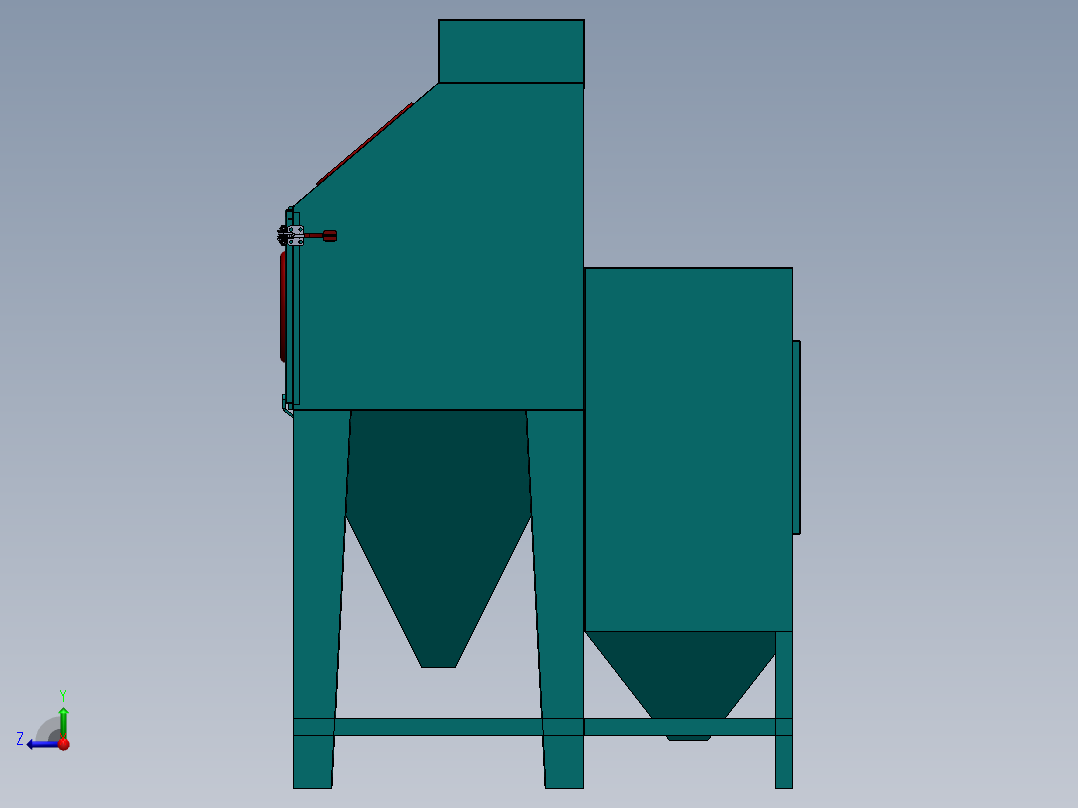 9060B手动喷砂机sw14可编辑右视图