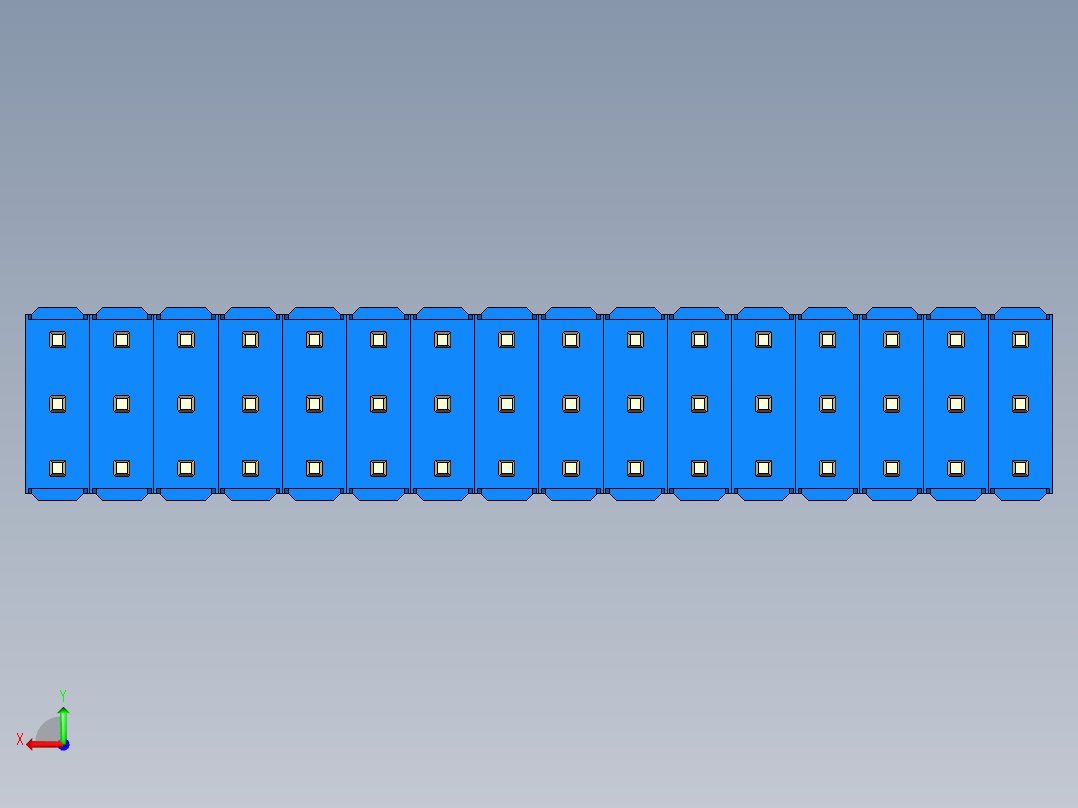 彩色公头100mil（2.54mm）系列-DS1021_blue_3x16p_100mil_Type5_rev1.0后视图