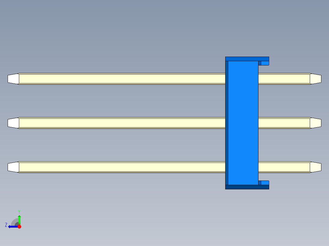 彩色公头100mil（2.54mm）系列-DS1021_blue_3x16p_100mil_Type5_rev1.0右视图