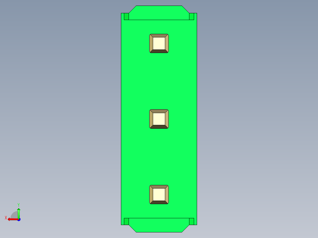 彩色公头100mil（2.54mm）系列-DS1021_green_3x01p_100mil_Type5_rev1.0后视图