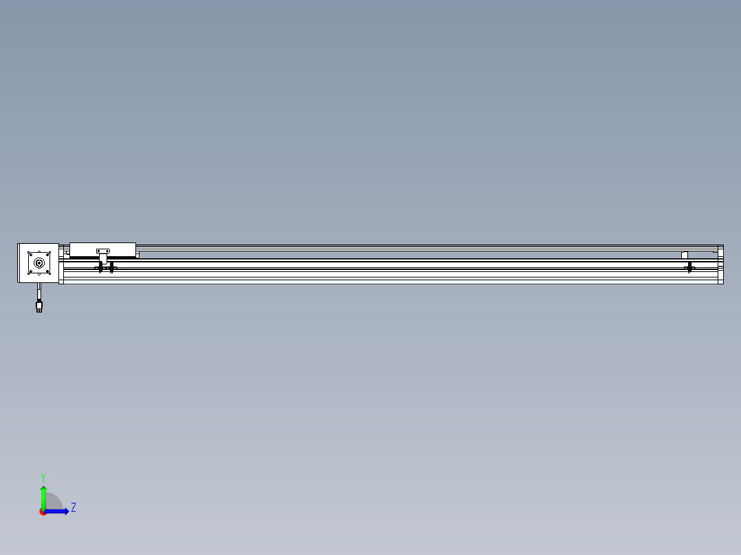 东锦同步带传动-直线滑台模组DH170B-L150-S1250-BL-P400W-C3左视图