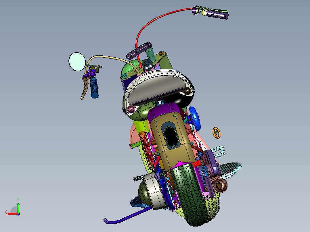 FL系列巡航型摩托车后视图