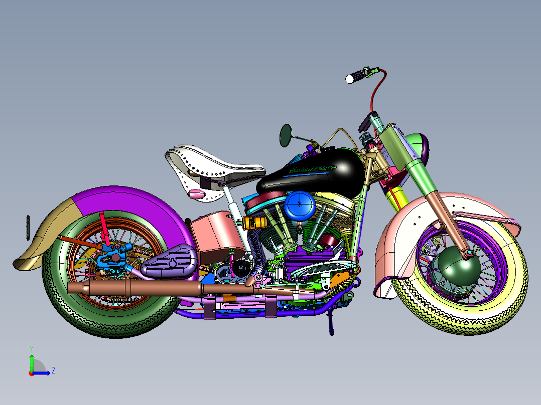 FL系列巡航型摩托车左视图