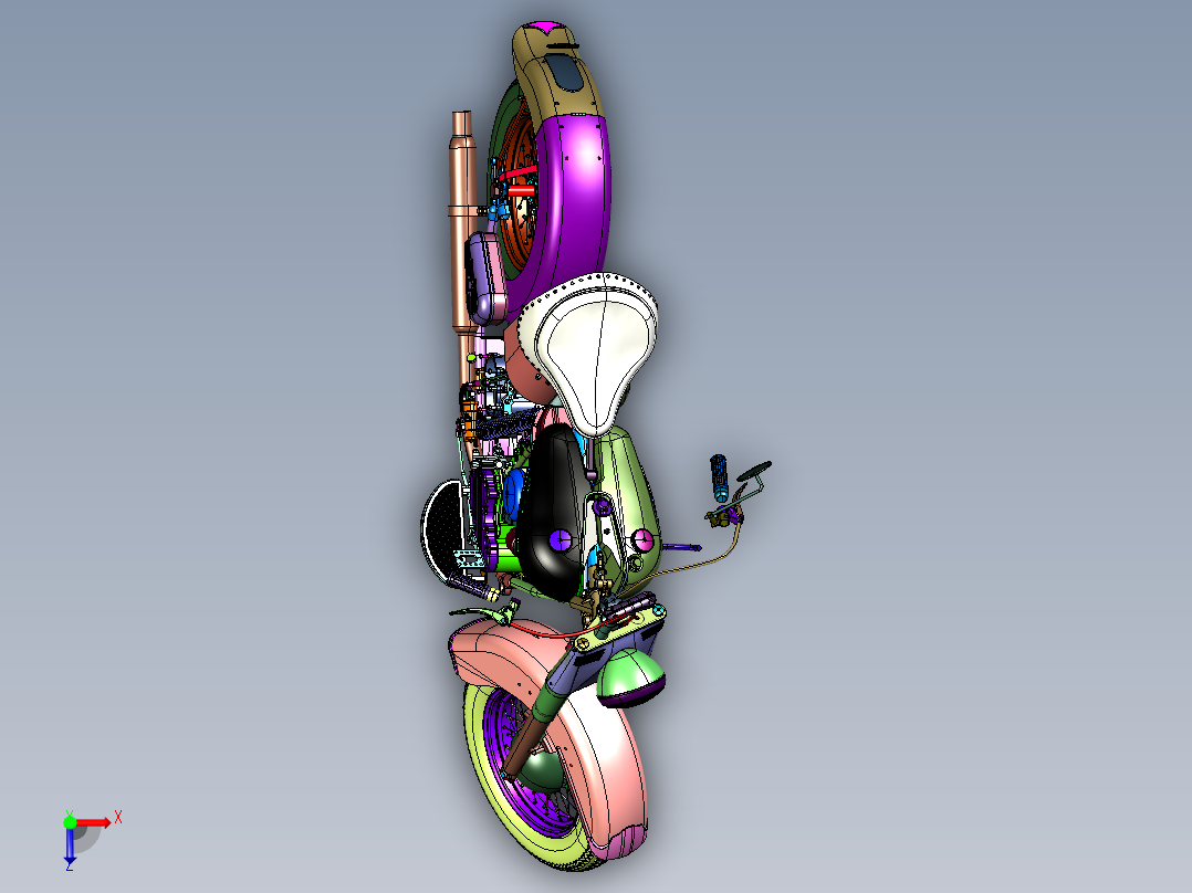 FL系列巡航型摩托车俯视图