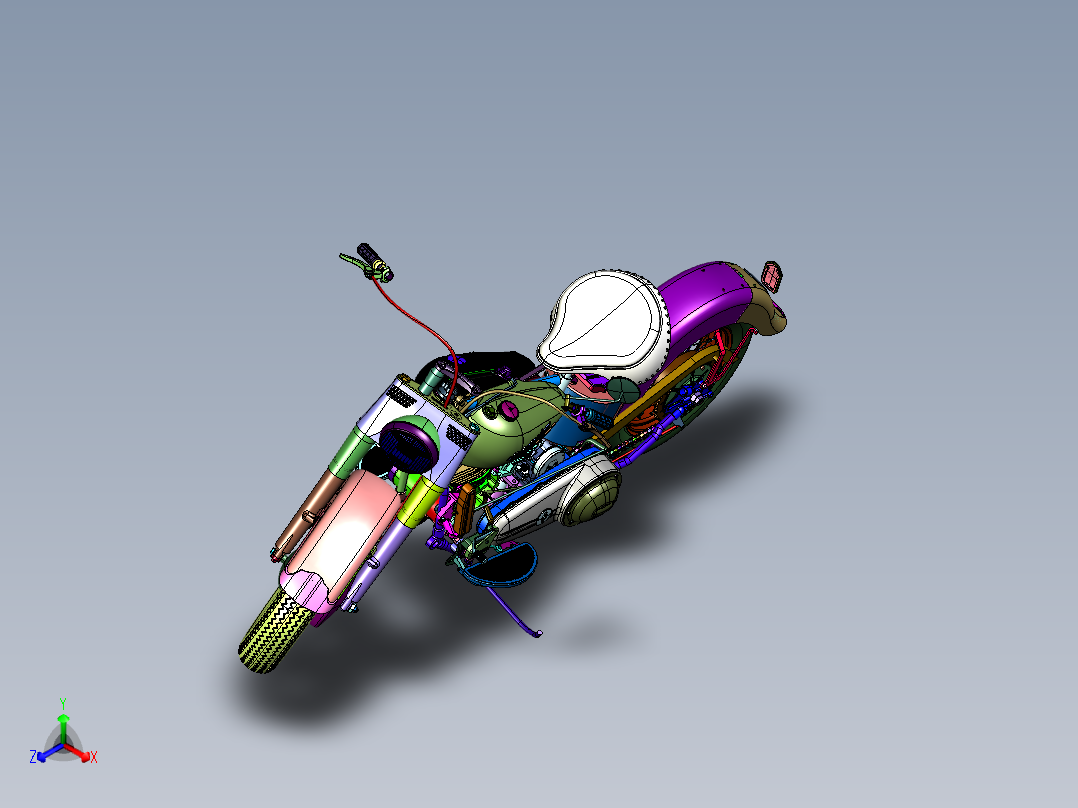 FL系列巡航型摩托车正等轴测图