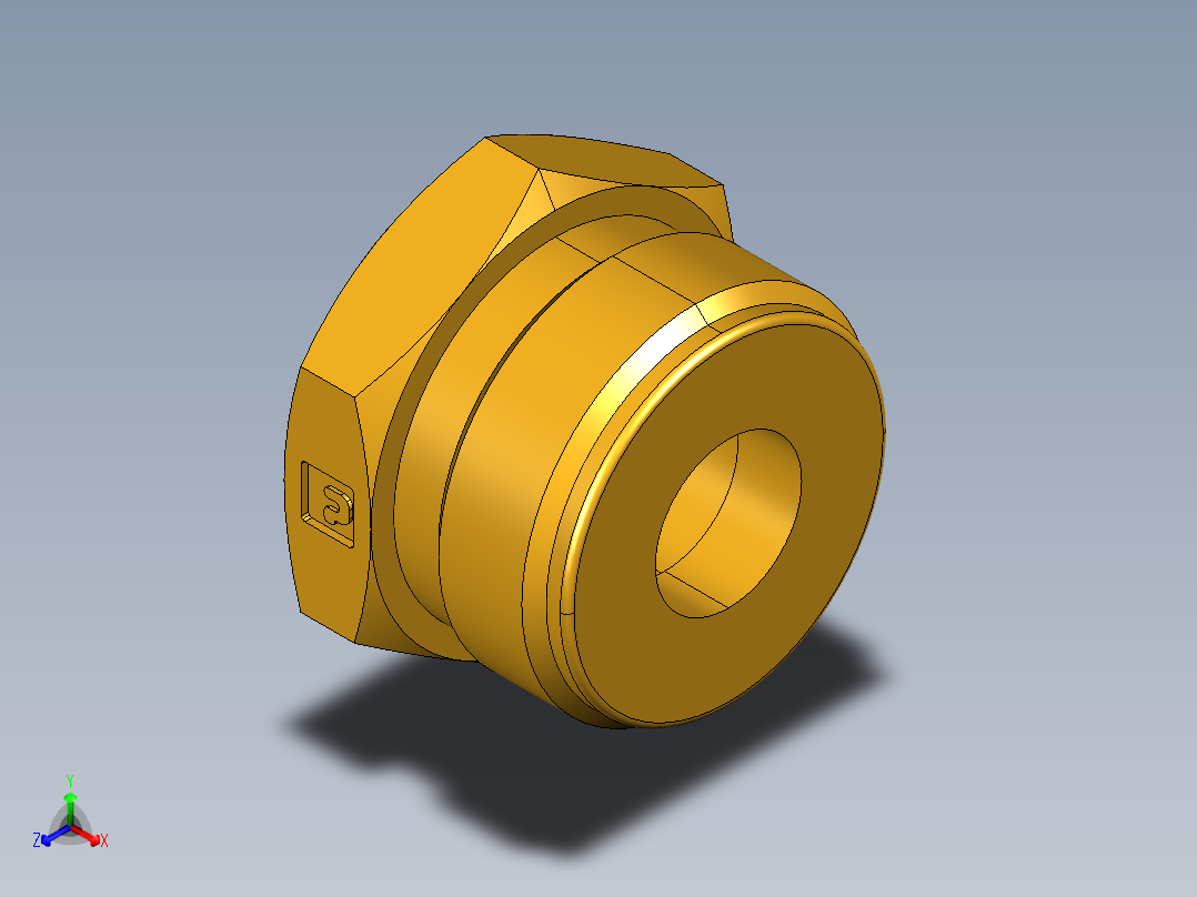 水管接头Male Hose to Female Pipe 78GH-12-4正等轴测图