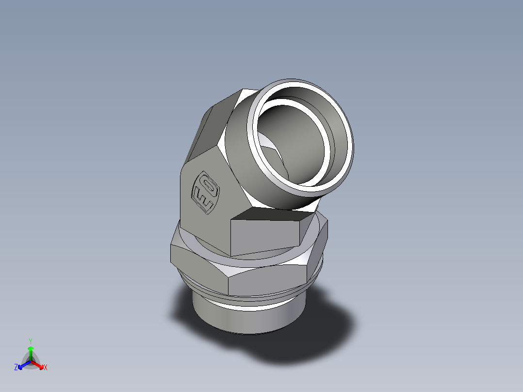 卡套式工业通用硬管接头EO_Adjustable_locknut_45_deg_elbow_VEE28LMOMDCF