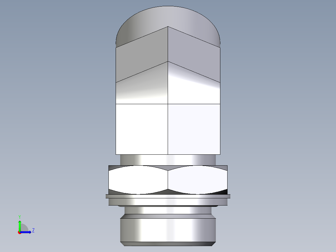 卡套式工业通用硬管接头EO_Adjustable_locknut_45_deg_elbow_VEE28LMOMDCF左视图