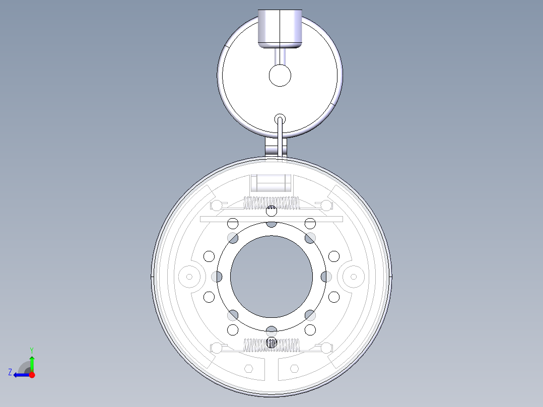 鼓式制动器制动系统CATIA三维=451553=100右视图