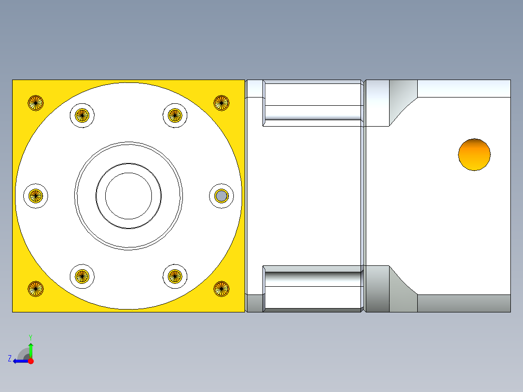 换向器PW90单轴 PGH90-L1 19-80-100-M6.stp右视图