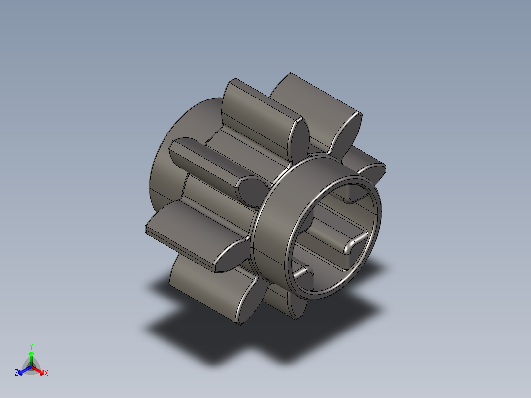 3647 - 4514559 - Dark Stone Grey Technic Gear 8 Tooth.STEP正等轴测图