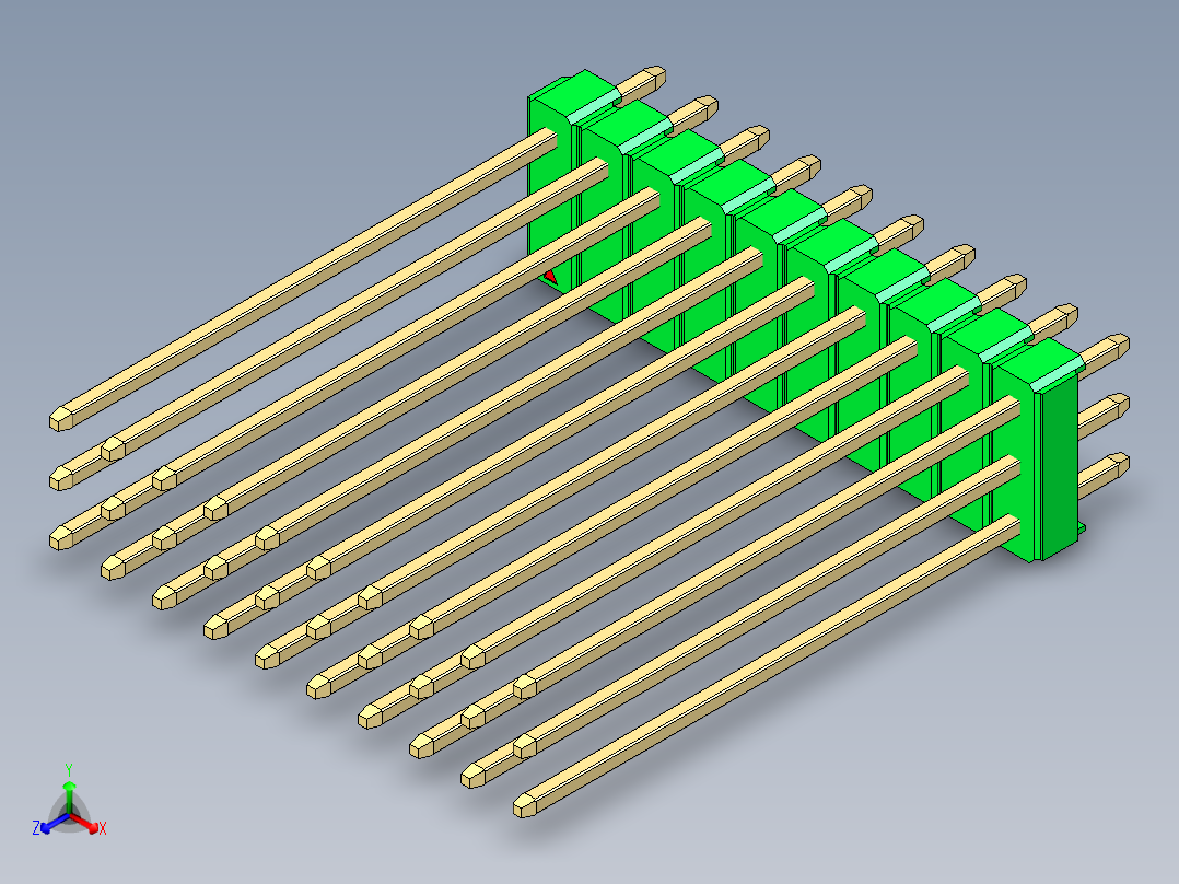 彩色公头100mil（2.54mm）系列-DS1021_green_3x10p_100mil_Type43_rev1.0