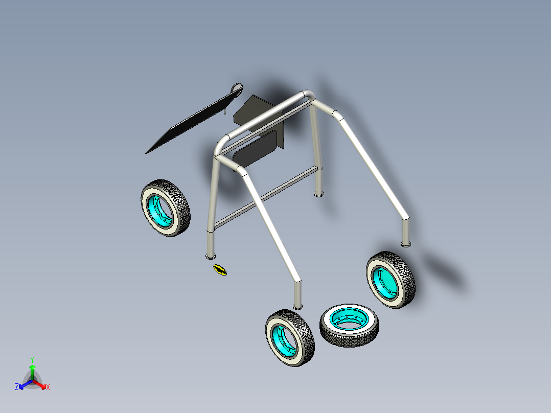 三轮车正等轴测图