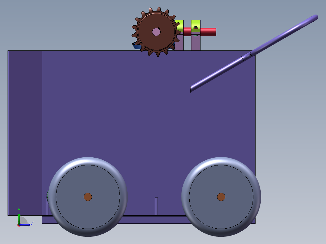 蓝莓收获机三维图纸SolidWorks左视图