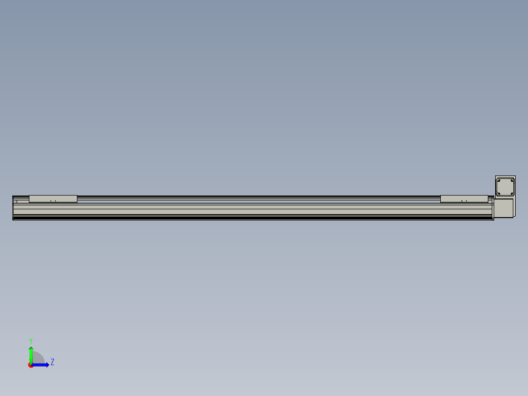 直线模组LHB21-L40-S1950-RU设计图纸左视图