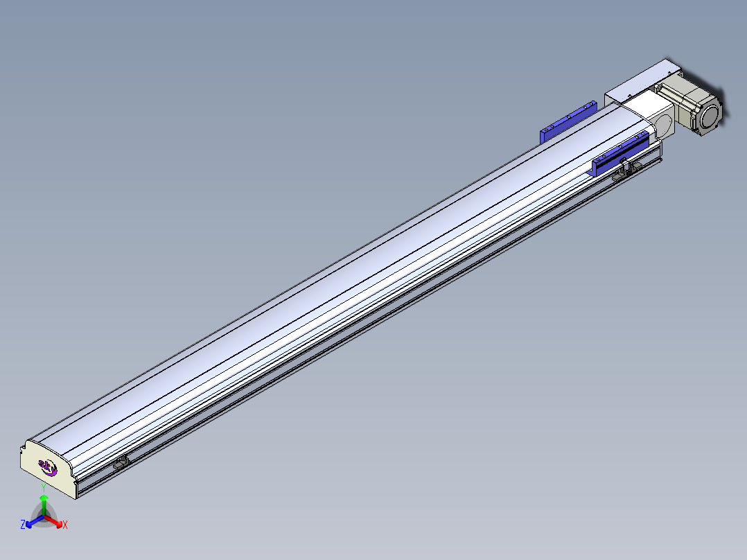 同步带滑台-半封闭B17H-L50-S1500-L-P75-D3正等轴测图