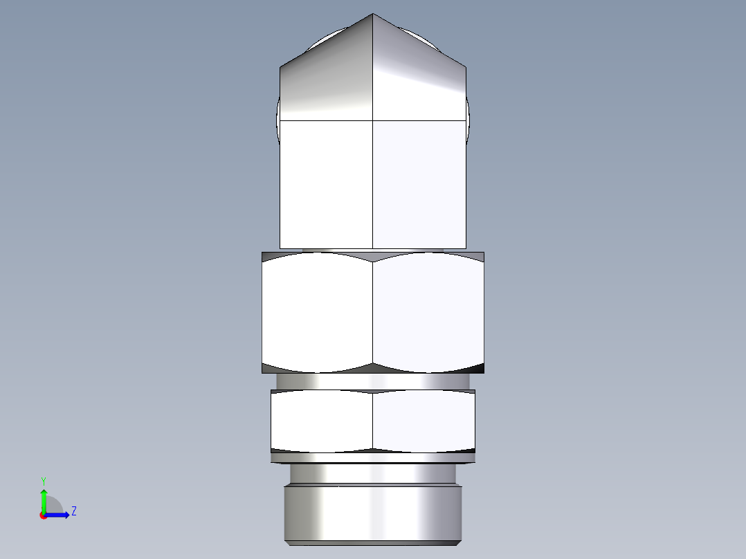 卡套式工业通用硬管接头EO_Assembled_adjustable_standpipe_elbow_EVW38SROMD71左视图