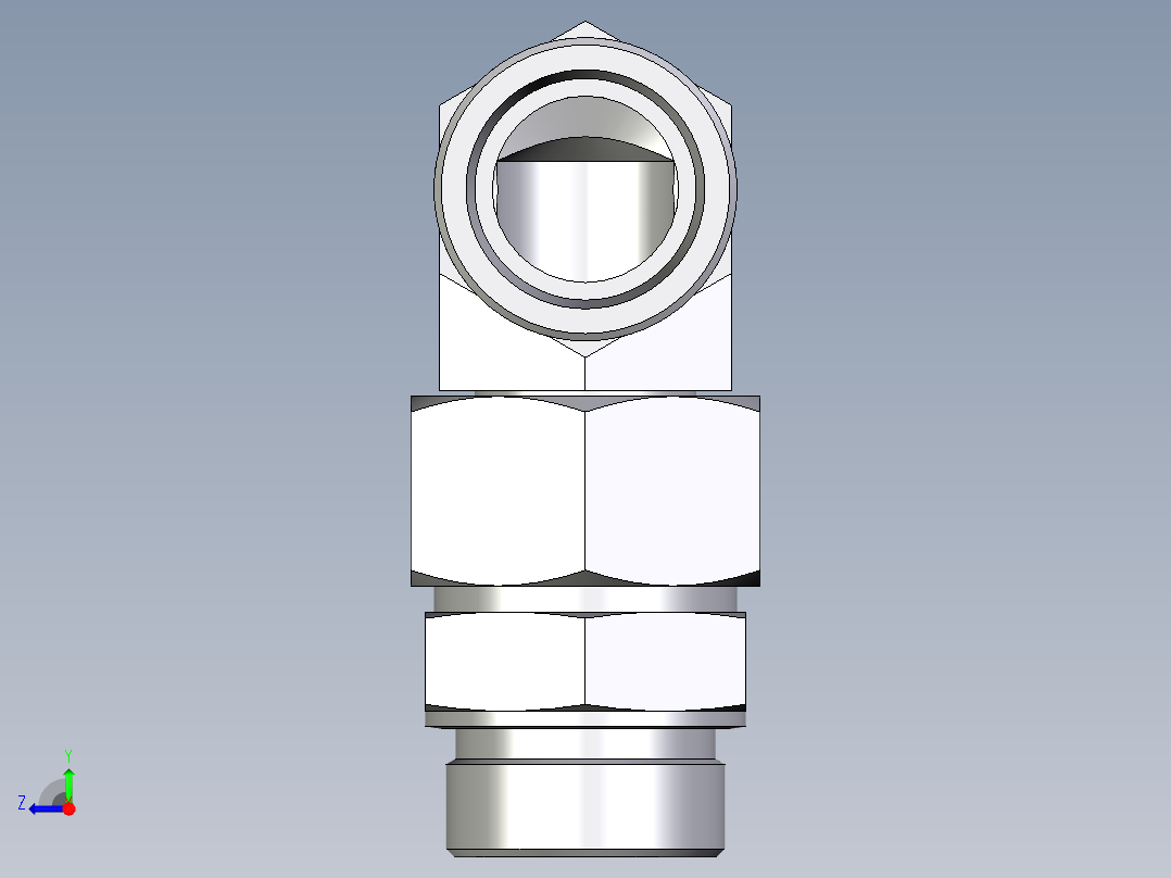 卡套式工业通用硬管接头EO_Assembled_adjustable_standpipe_elbow_EVW38SROMD71右视图