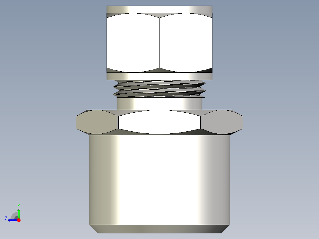 不锈钢Gyrolok管接头，公接头，16 mm管外径x 1-2英寸。外螺纹管焊缝右视图