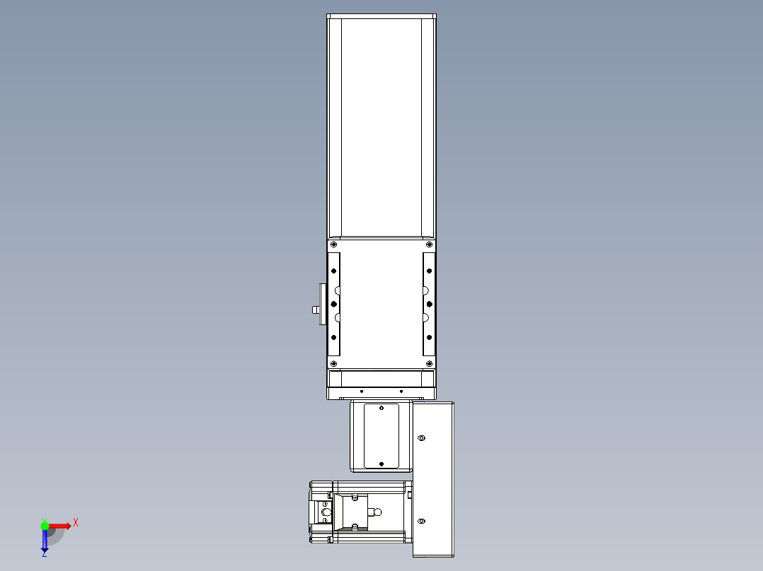 同步带全封闭直线模组TPA-HCB-105D-90-L150-MR-C-P20-N3俯视图