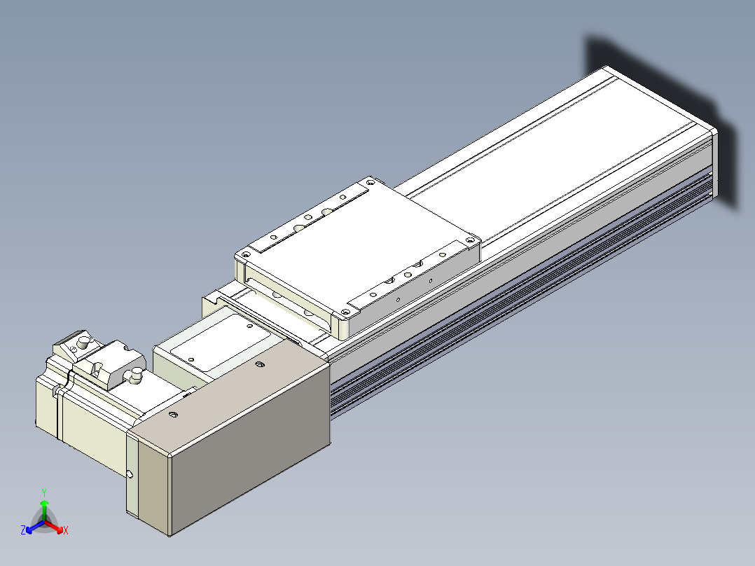 同步带全封闭直线模组TPA-HCB-105D-90-L150-MR-C-P20-N3正等轴测图