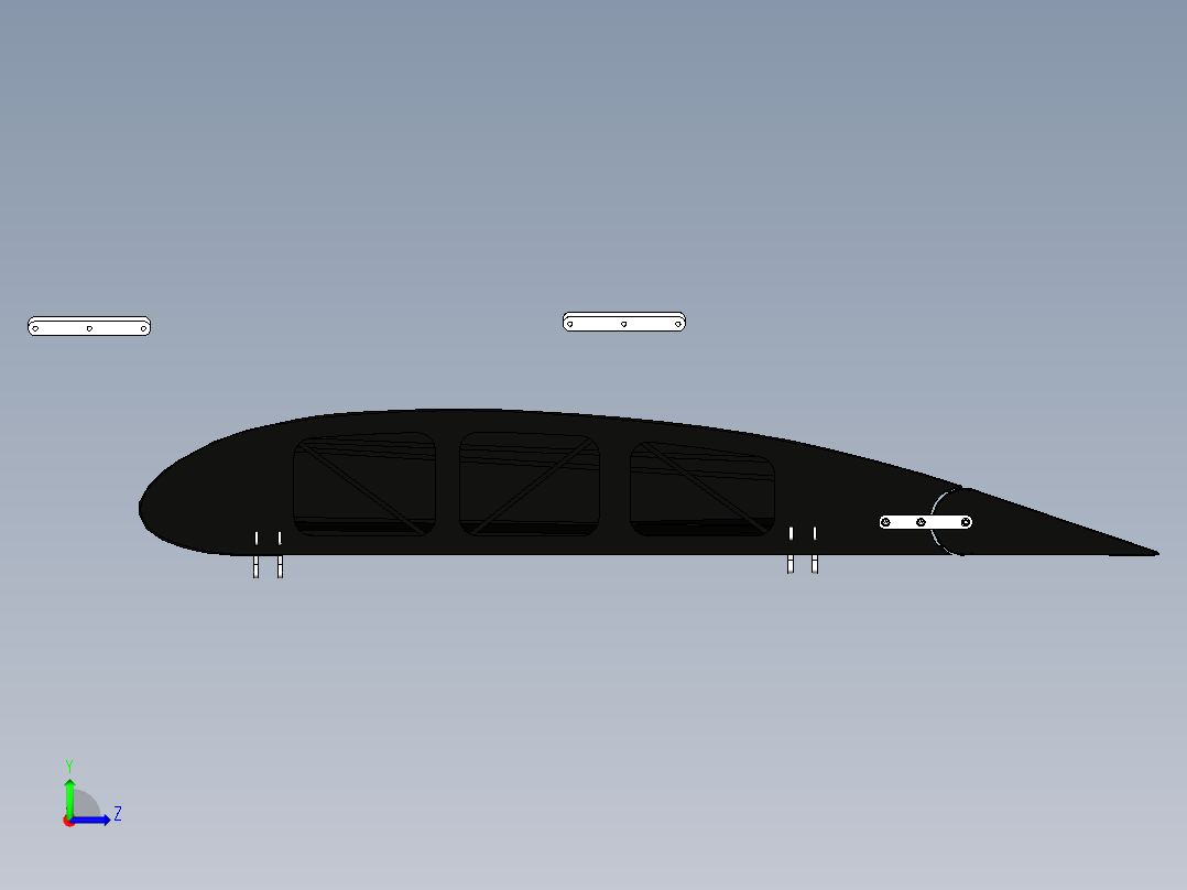 超轻型飞机机翼3D数模图纸左视图