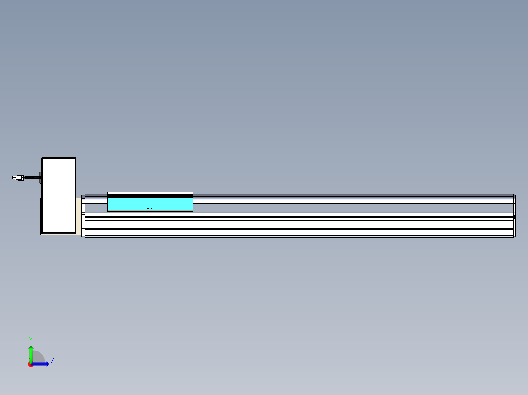 同步带滑台-半封闭B22H-L100-C-S750-LU-P75-D3-N5左视图