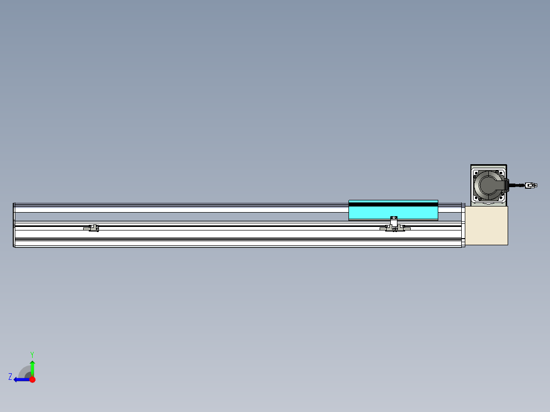 同步带滑台-半封闭B22H-L100-C-S750-LU-P75-D3-N5右视图