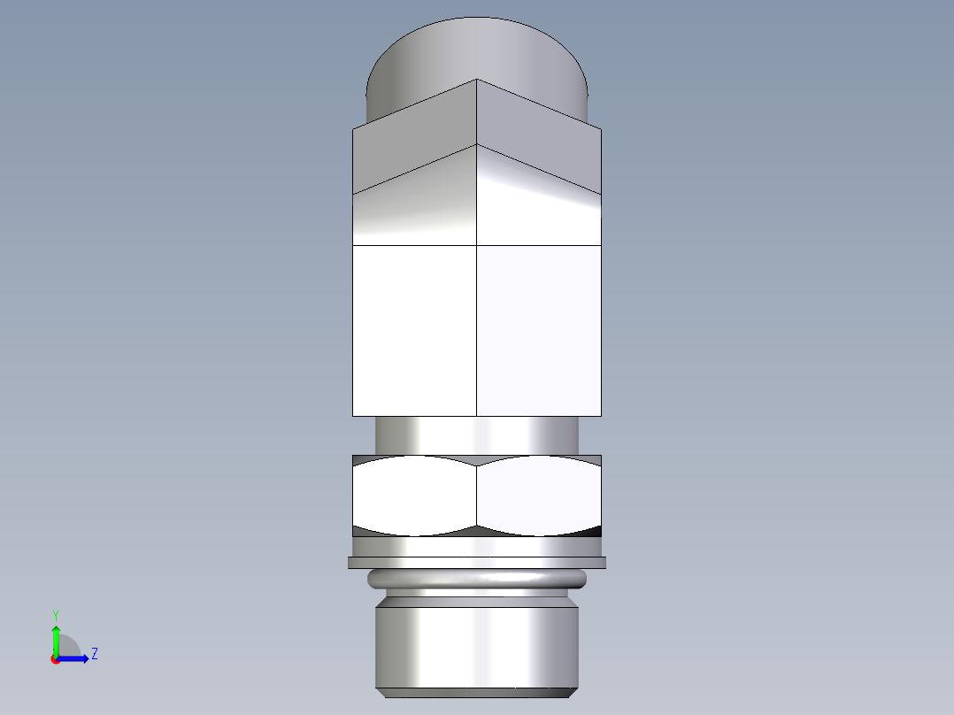 卡套式工业通用硬管接头EO_Adjustable_locknut_45_deg_elbow_VEE16SMOROMDCF左视图