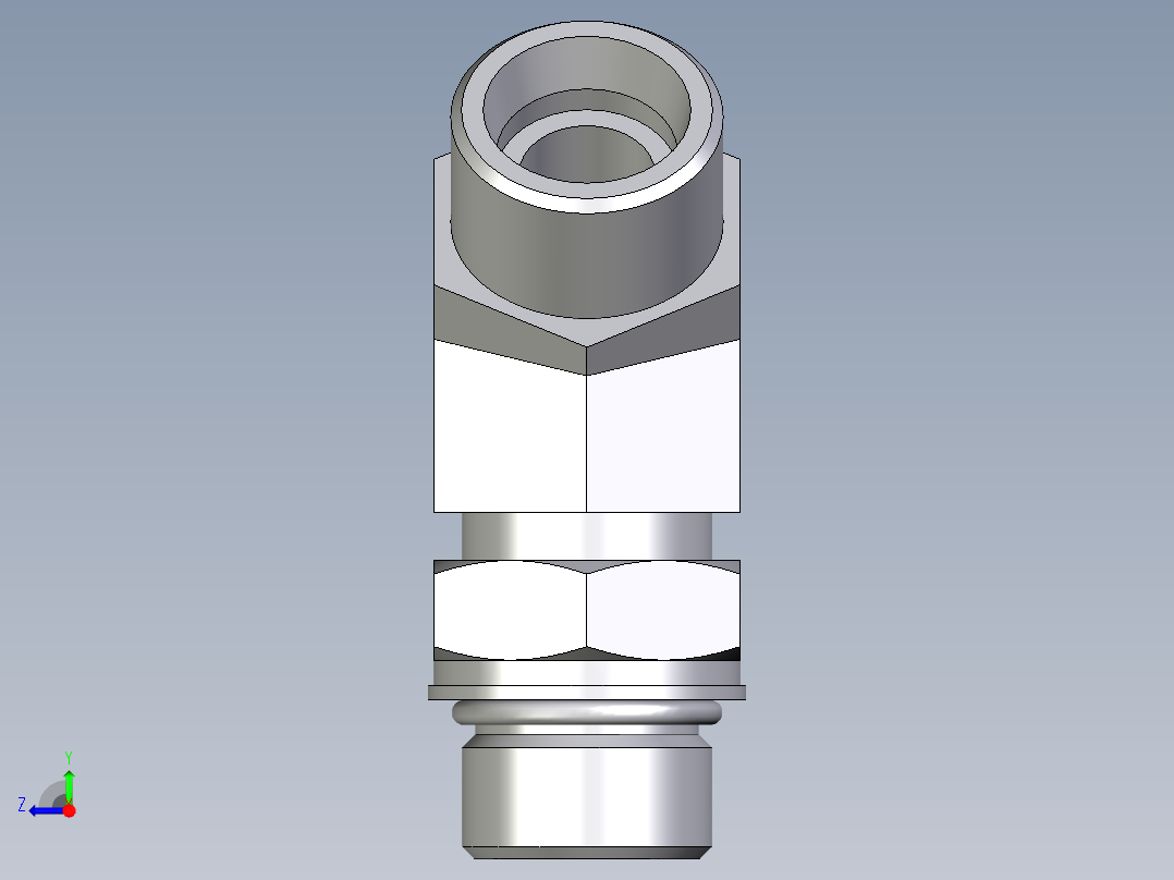 卡套式工业通用硬管接头EO_Adjustable_locknut_45_deg_elbow_VEE16SMOROMDCF右视图