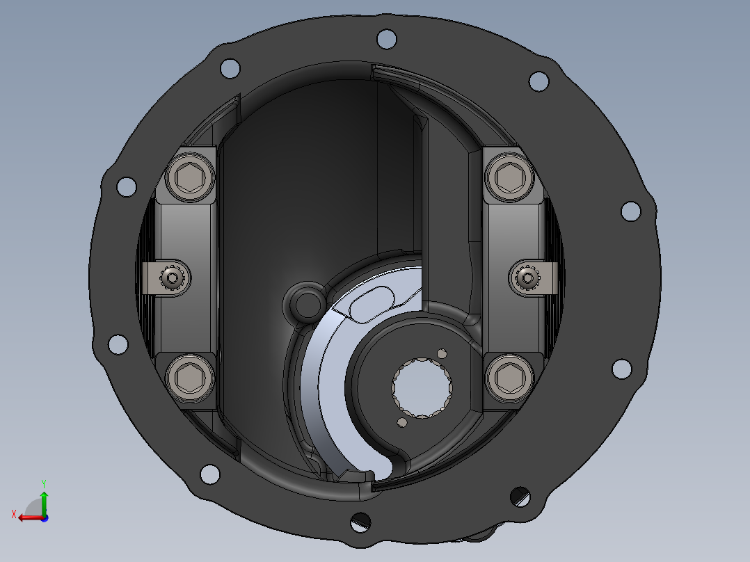 铸造的天线座后视图