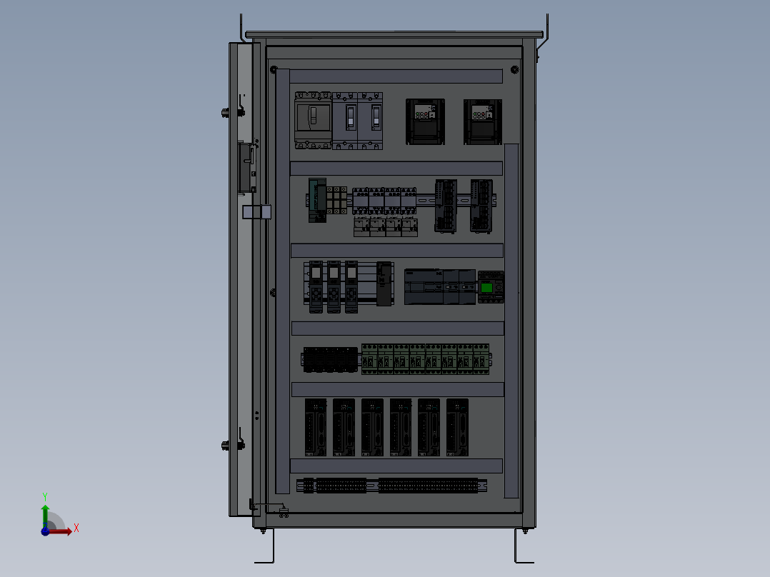 电器柜 电控柜 (61) 机械设计素材前视图
