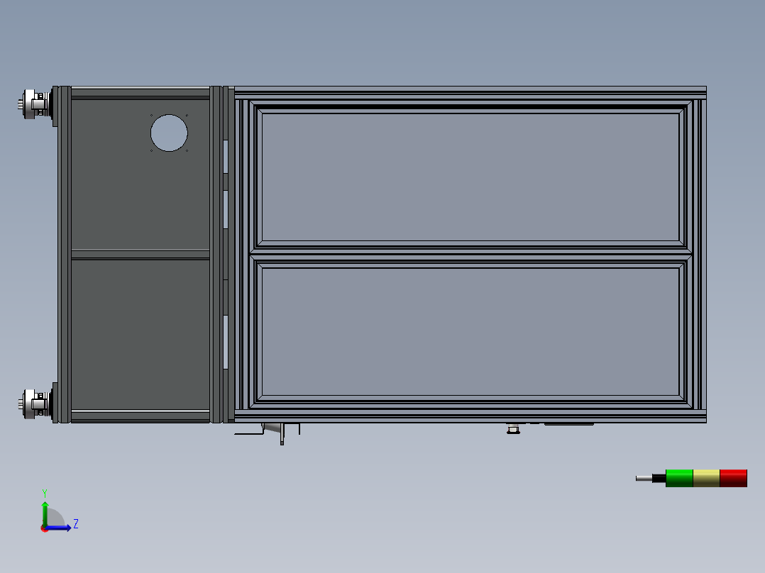 卷收器支架销钉铆压设备sw18可编辑左视图