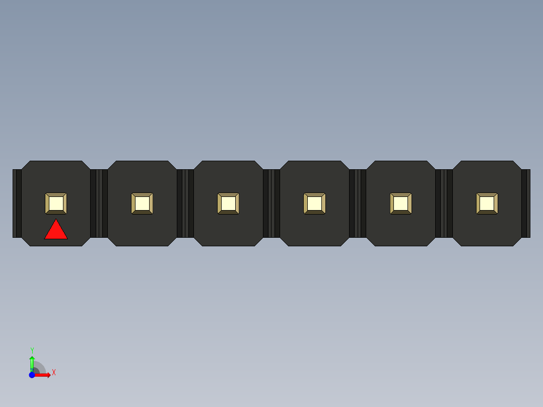 彩色公头100mil（2.54mm）系列-DS1021_black_1x06p_100mil_Type43_rev1.0前视图