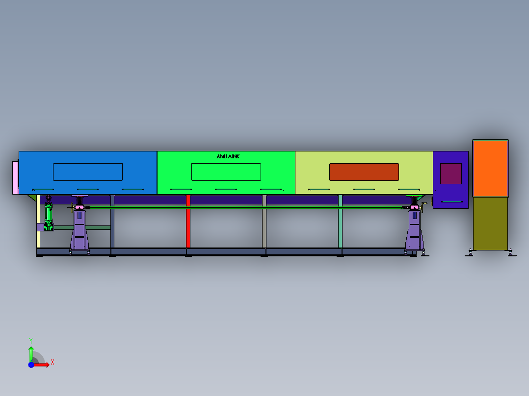 钢材管件棒料连续上料机前视图