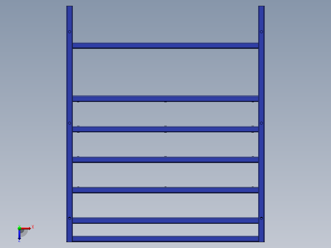 储物挂料架俯视图