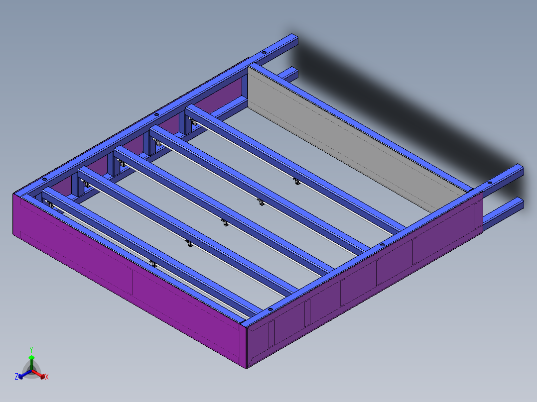储物挂料架正等轴测图